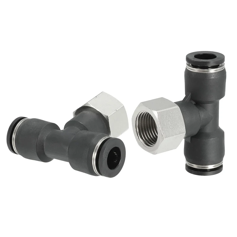 2Pcs Female Branch Tee 3/8" Tube OD x 3/8FNPT Thread Push to Connect Fittings