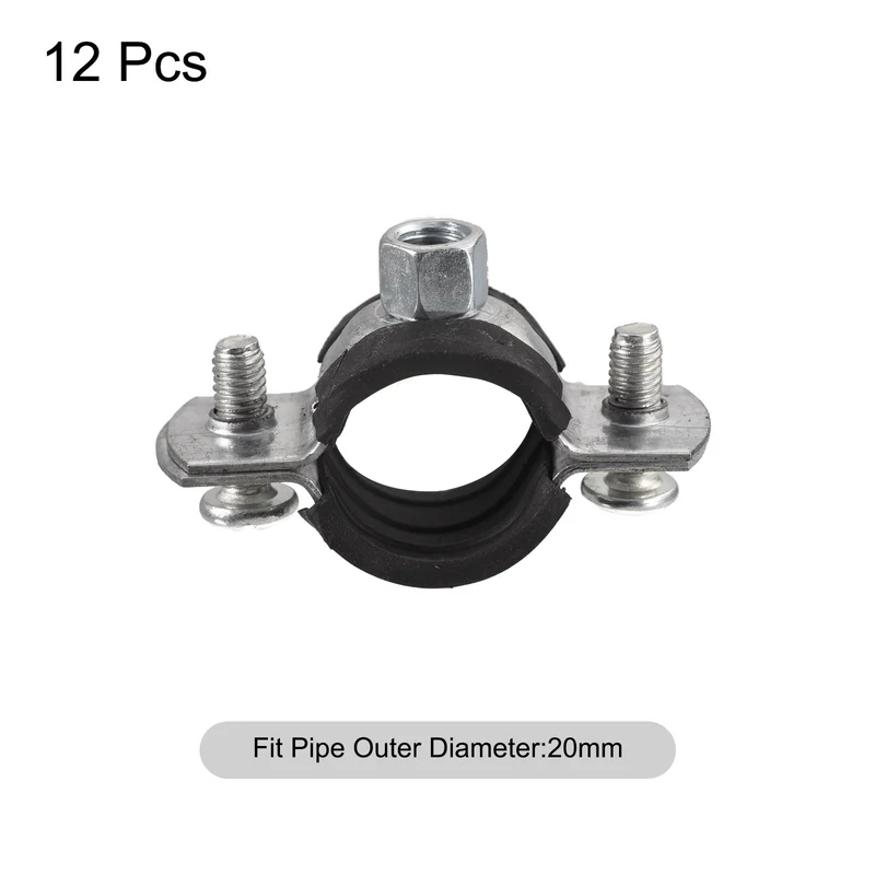 Uxcell Pipe Strap Clamp Carbon Steel Pipe Bracket Tube Clip