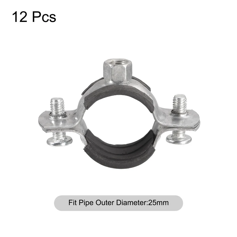 Uxcell Pipe Strap Clamp Carbon Steel Pipe Bracket Tube Clip