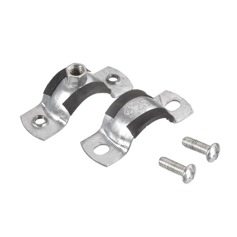 Uxcell Pipe Strap Clamp Carbon Steel Pipe Bracket Tube Clip