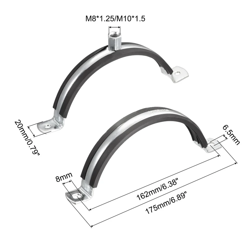 Uxcell Pipe Strap Clamps Carbon Steel Pipe Bracket Tube Clip for Water Tube Pipe
