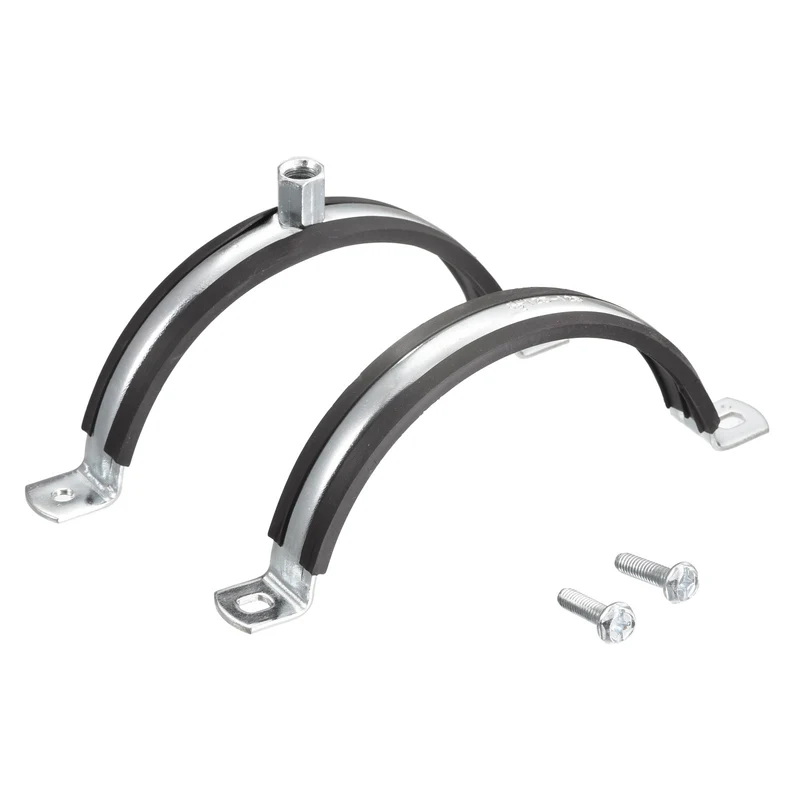 Uxcell Pipe Strap Clamps Carbon Steel Pipe Bracket Tube Clip for Water Tube Pipe