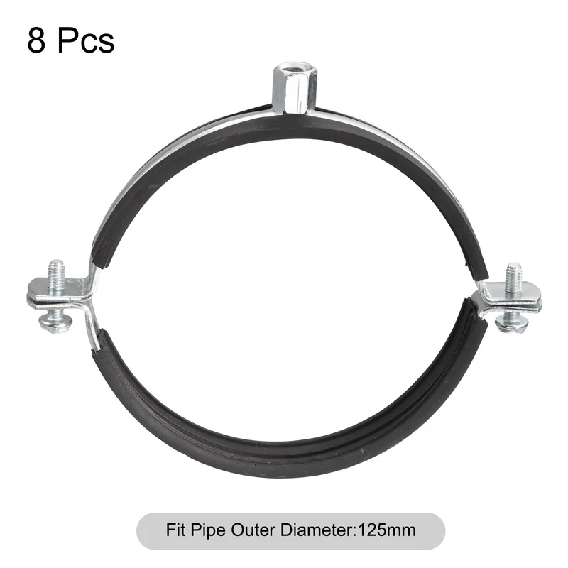 Uxcell Pipe Strap Clamps Carbon Steel Pipe Bracket Tube Clip for Water Tube Pipe