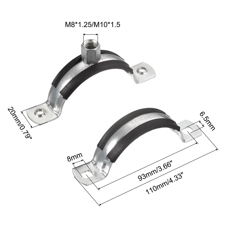 Uxcell Pipe Strap Clamps, Carbon Steel Pipe Bracket Tube Clips