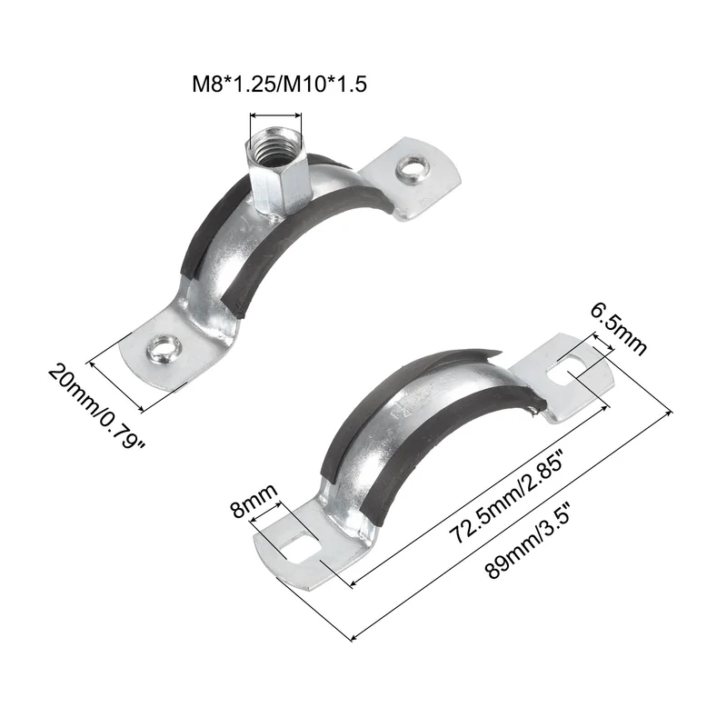 Uxcell Pipe Strap Clamps, Carbon Steel Pipe Bracket Tube Clips