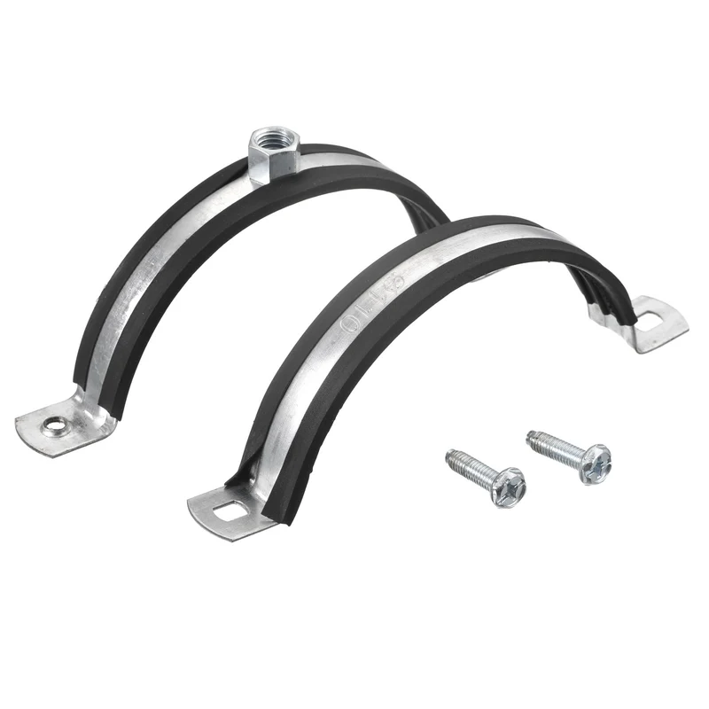 Uxcell Pipe Strap Clamps, Carbon Steel Pipe Bracket Tube Clip for Water Tube Pipe