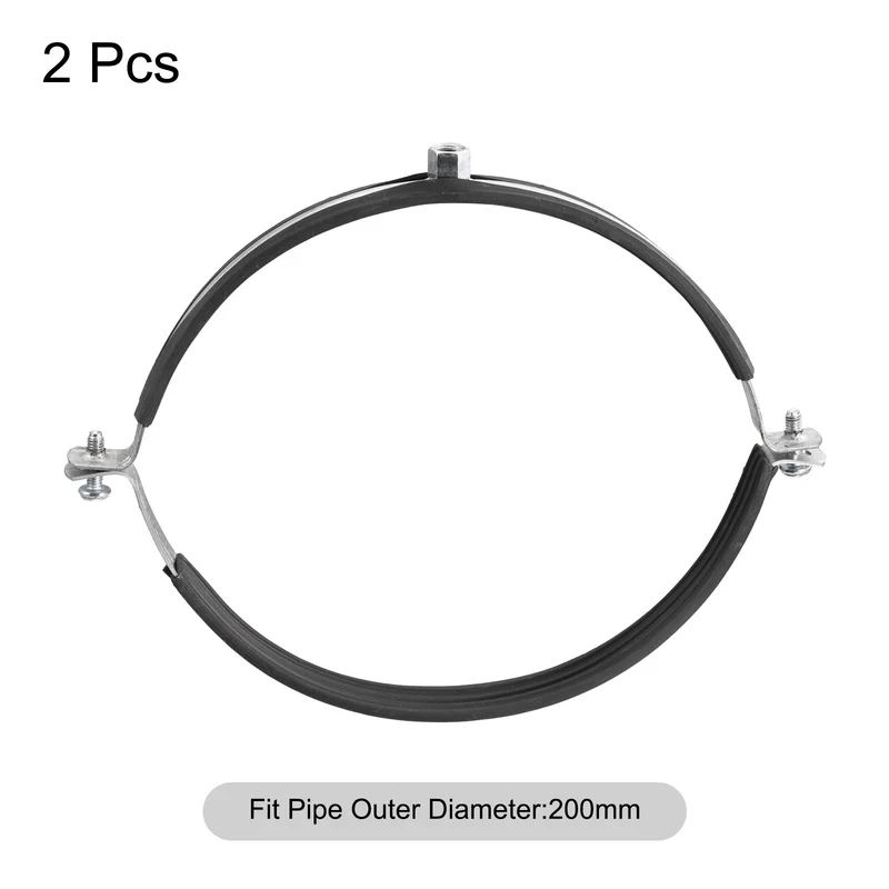 Uxcell Pipe Strap Clamps, Carbon Steel Pipe Bracket Tube Clip for Water Tube Pipe