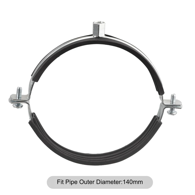 Uxcell Rigid Pipe Straps Clamp, Carbon Steel Pipe Bracket Tube Clips Nut Size for Water Tube Pipe