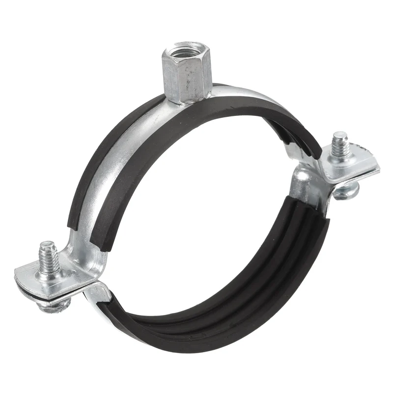 Uxcell Rigid Pipe Straps Clamp, Carbon Steel Pipe Bracket Tube Clips Nut Size for Water Tube Pipe