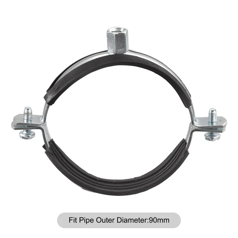 Uxcell Rigid Pipe Straps Clamp, Carbon Steel Pipe Bracket Tube Clips Nut Size for Water Tube Pipe