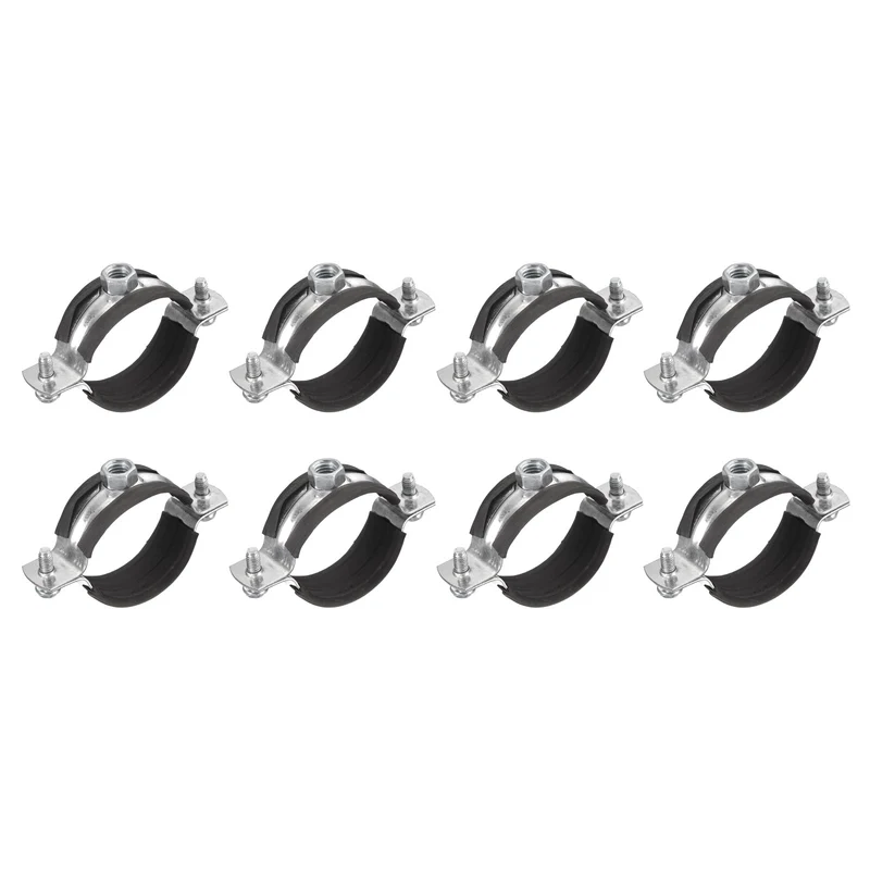 Uxcell Rigid Pipe Strap Clamps, Carbon Steel Pipe Bracket Tube Clip Nut for Pipe