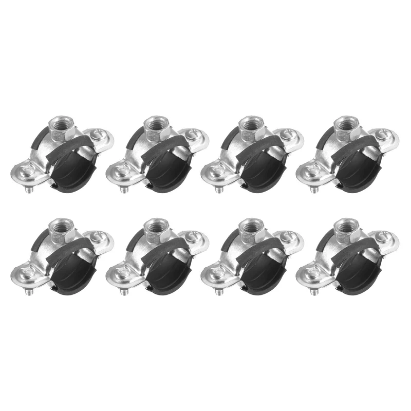 Uxcell Rigid Pipe Strap Clamps, Carbon Steel Pipe Bracket Tube Clip Nut Size for Water Tube Pipes