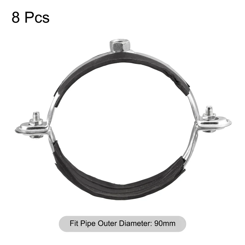 Uxcell Rigid Pipe Strap Clamps, Carbon Steel Pipe Bracket Tube Clip Nut Size for Water Tube Pipes