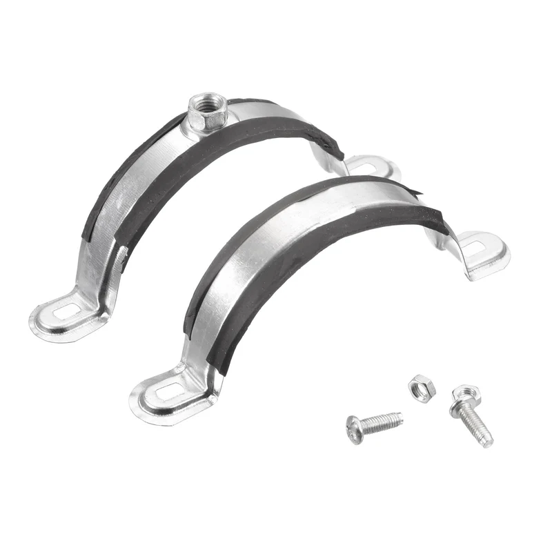 Uxcell Rigid Pipe Strap Clamps, Carbon Steel Pipe Bracket Tube Clip Nut Size for Water Tube Pipes