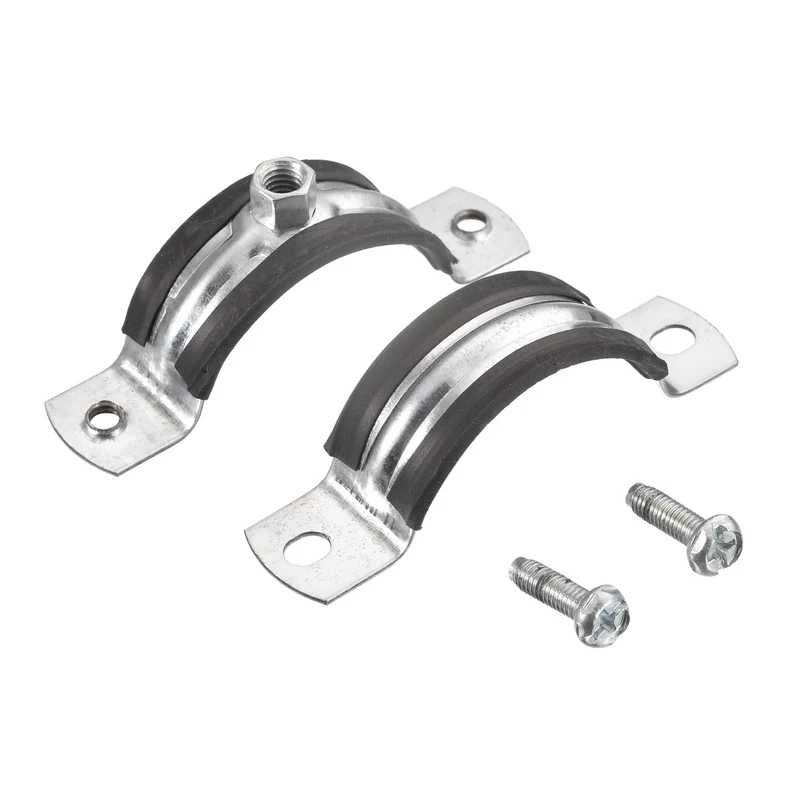 Uxcell Rigid Pipe Strap Clamps, Carbon Steel Pipe Bracket Tube Clip Nut Size for Tube Pipe