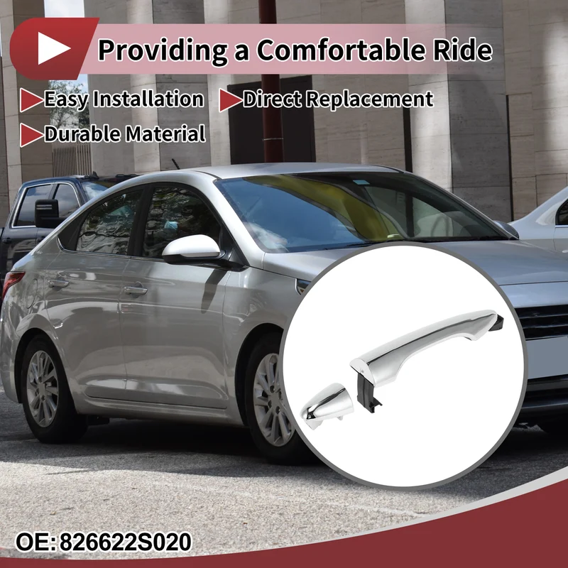 1 Pc Car Exterior Door Handles Grip for Hyundai Tucson 2010-2015 Front Right No.826622S020 Silver Tone ABS