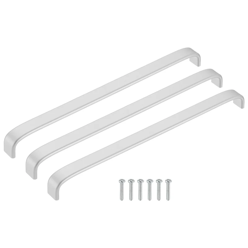 3 Pack Matte Silver Cabinet Pulls 256mm/10.08" Hole Center 260mm/10.24" Length