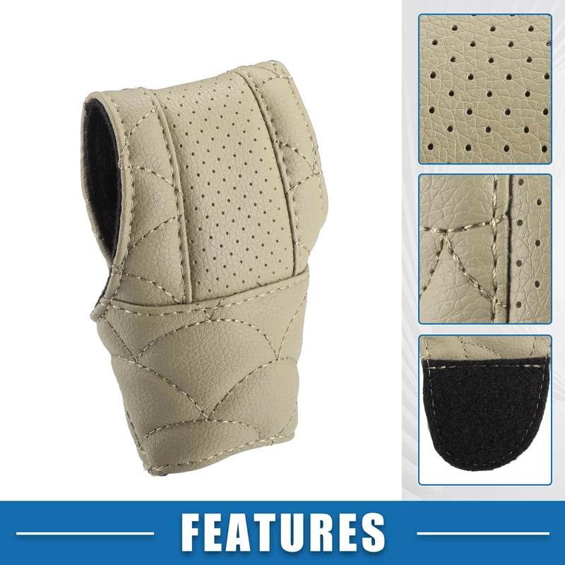 Car Shift Knob Cover Universal Vehicle Interior Shift Gear Cover Trim Beige