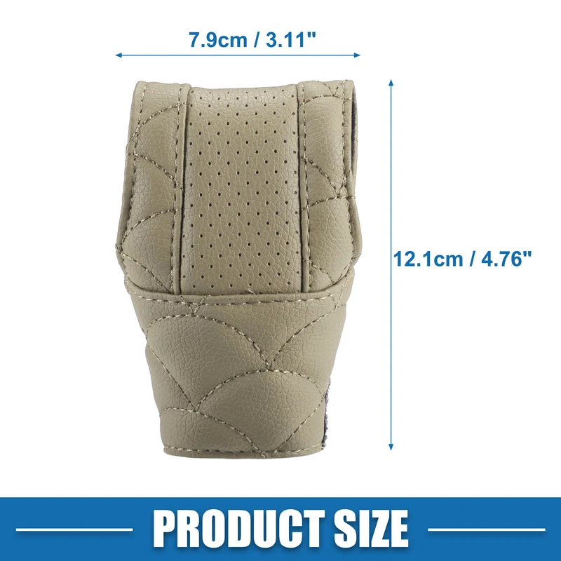 Car Shift Knob Cover Universal Vehicle Interior Shift Gear Cover Trim Beige