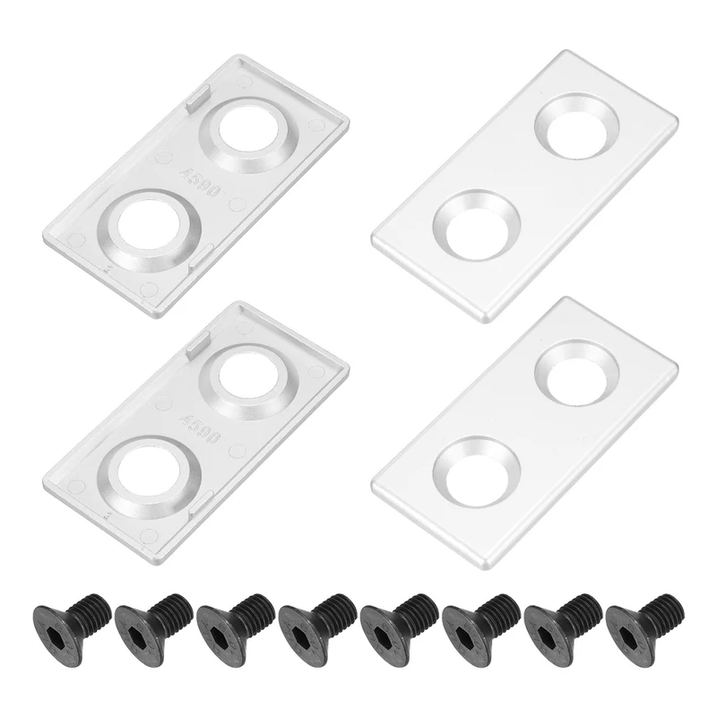 4Pcs 4590 EU Standard T-Slot 17.5mm Dia Aluminum Extrusion End Cap Silver