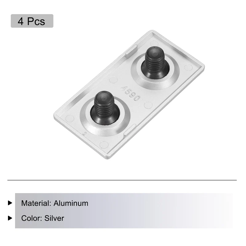 4Pcs 4590 EU Standard T-Slot 17.5mm Dia Aluminum Extrusion End Cap Silver