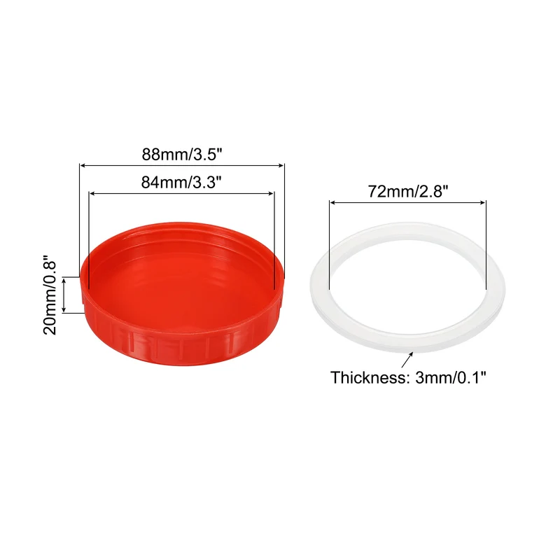 Wide Mouth Plastic Mason Jar Lids, Canning Jars Caps with Silicone Sealing Rings for Kitchen Storage
