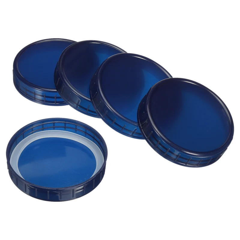 Wide Mouth Plastic Mason Jar Lids, Canning Jars Caps with Silicone Sealing Rings for Kitchen Storage