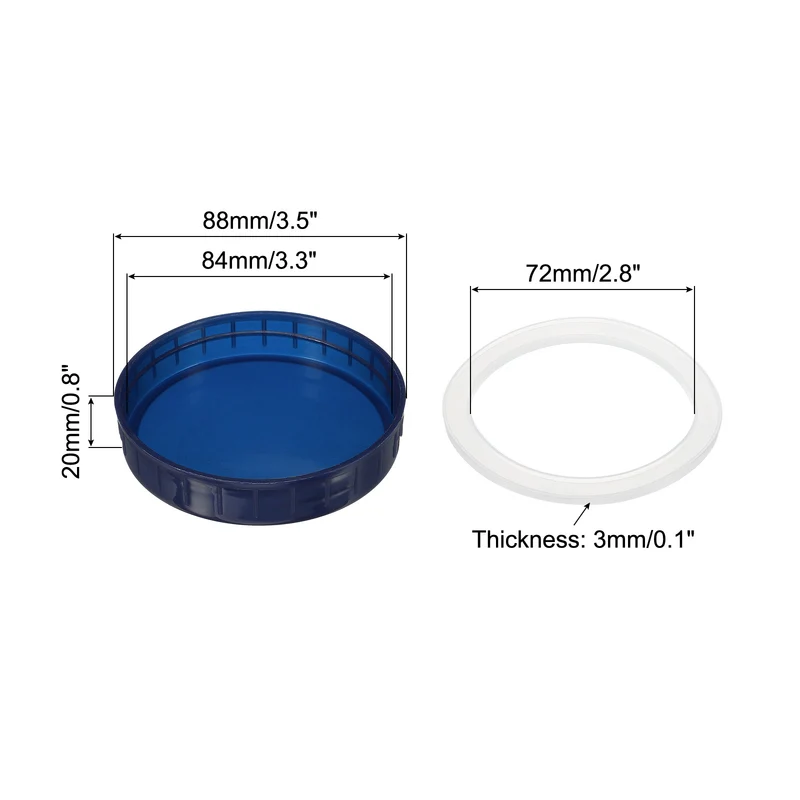 Wide Mouth Plastic Mason Jar Lids, Canning Jars Caps with Silicone Sealing Rings for Kitchen Storage