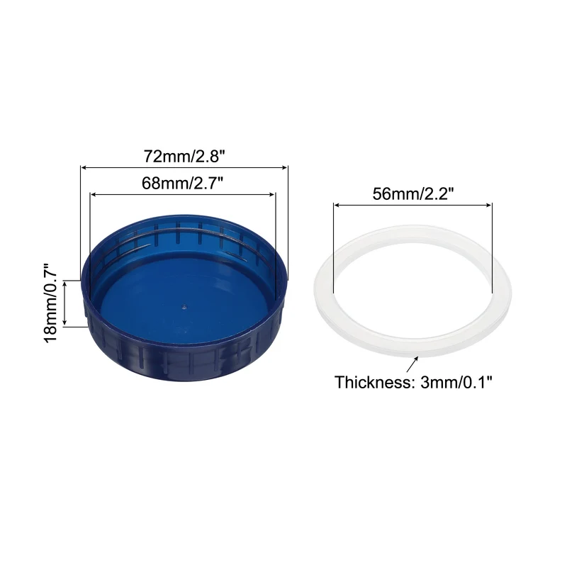 Regular Mouth Plastic Mason Jar Lids, Canning Jars Caps with Silicone Sealing Rings for Kitchen Storage