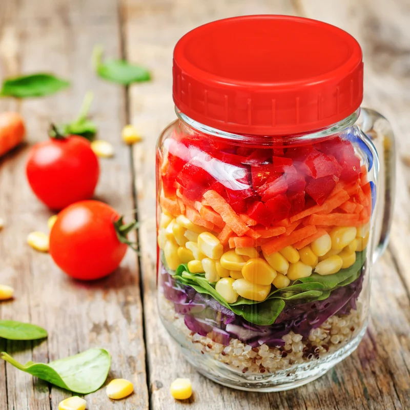 Regular Mouth Plastic Mason Jar Lids, Canning Jars Caps with Silicone Sealing Rings for Kitchen Storage