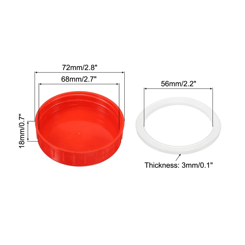 Regular Mouth Plastic Mason Jar Lids, Canning Jars Caps with Silicone Sealing Rings for Kitchen Storage