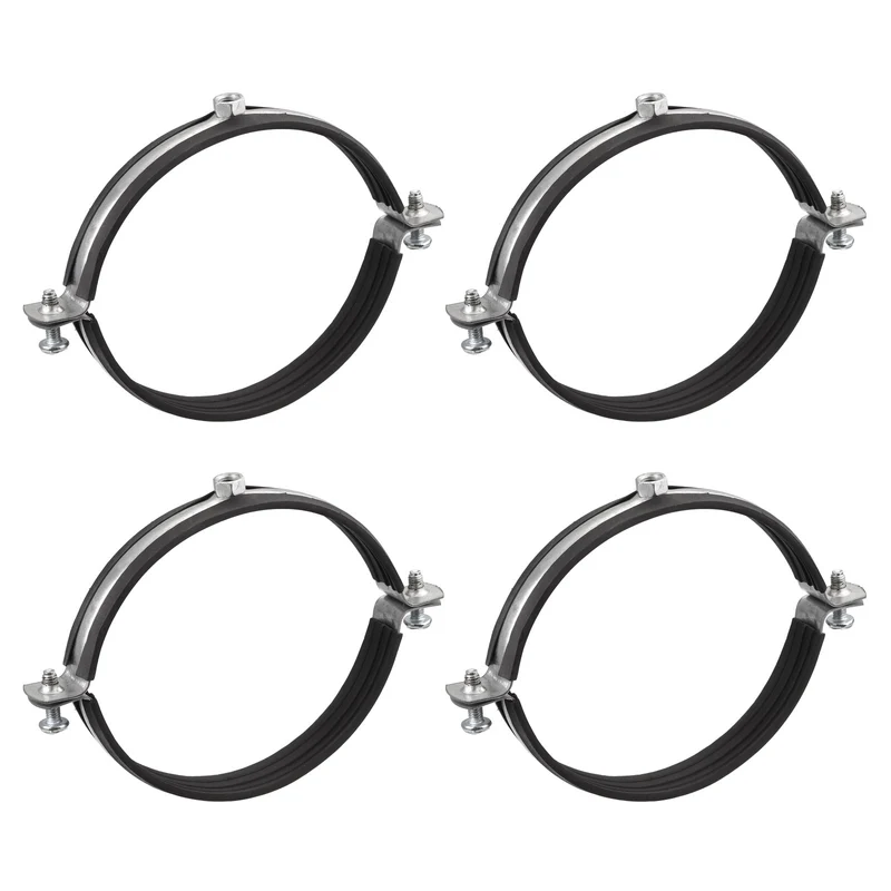 Uxcell Rigid Pipe Strap Clamp, Carbon Steel Pipe Bracket Tube Clip Nut for Water Tube Pipe