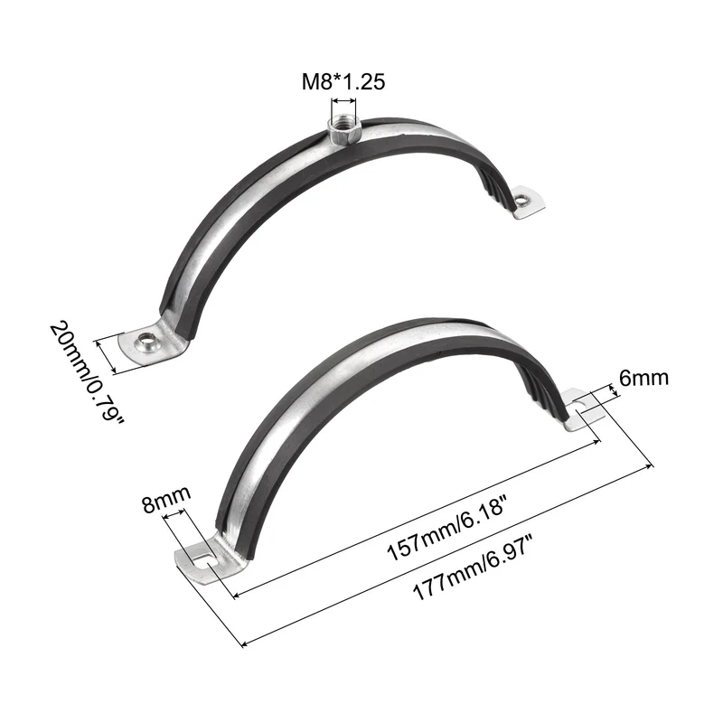 Uxcell Rigid Pipe Strap Clamp, Carbon Steel Pipe Bracket Tube Clip Nut for Water Tube Pipe