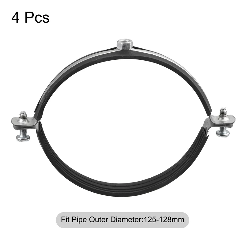 Uxcell Rigid Pipe Strap Clamp, Carbon Steel Pipe Bracket Tube Clip Nut for Water Tube Pipe