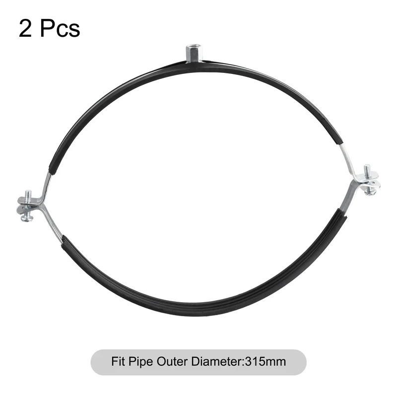Uxcell Rigid Pipe Strap Clamp, Carbon Steel Pipe Bracket Tube Clip Nut Size for Water Tube Pipe