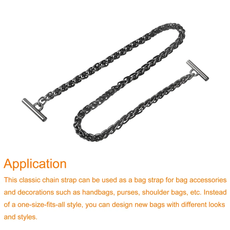 Uxcell Iron Flat Chain Strap, Handbag Purse Chain Strap DIY Bag Replacement