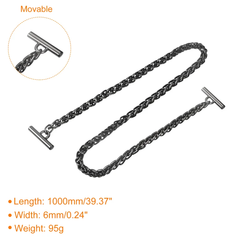 Uxcell Iron Flat Chain Strap, Handbag Purse Chain Strap DIY Bag Replacement