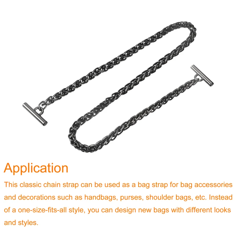 Uxcell Iron Flat Chain Strap, Handbag Purse Chain Strap DIY Bag Replacement