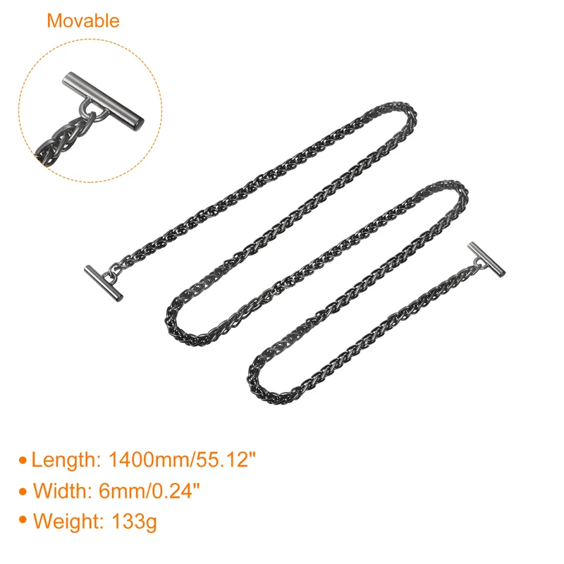 Uxcell Iron Flat Chain Strap, Handbag Purse Chain Strap DIY Bag Replacement