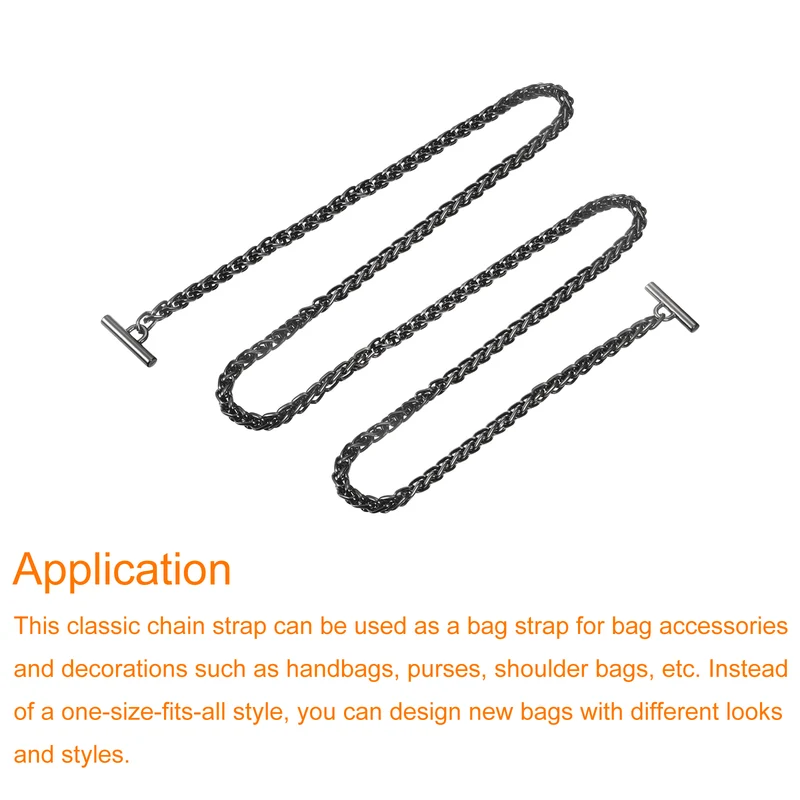Uxcell Iron Flat Chain Strap, Handbag Purse Chain Strap DIY Bag Replacement