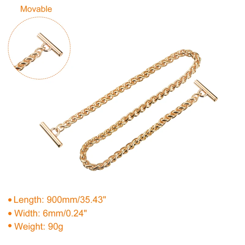 Uxcell Iron Flat Chain Strap, Handbag Purse Chain Strap DIY Bag Replacement