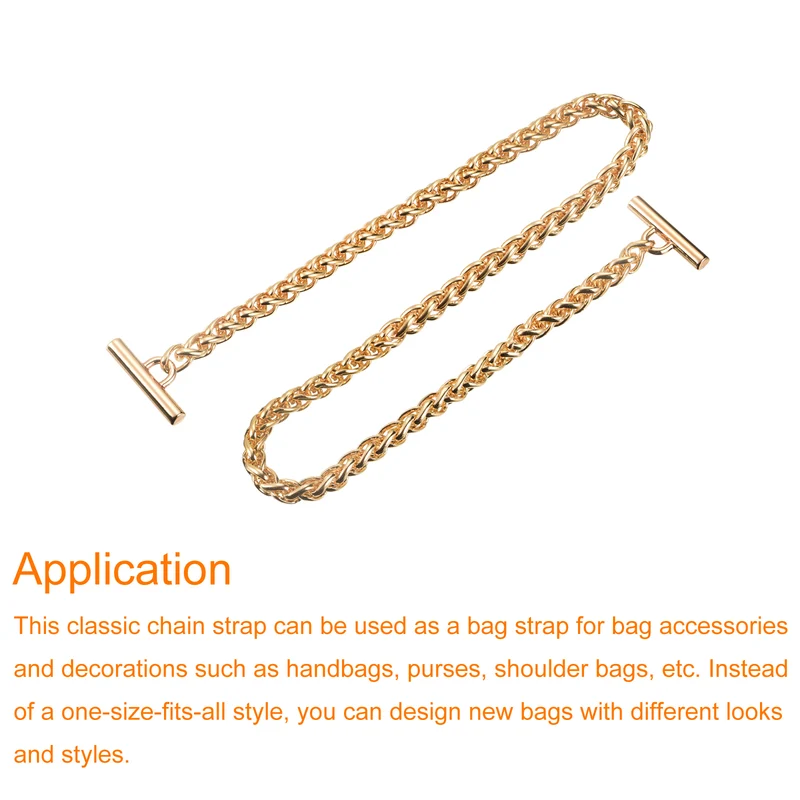 Uxcell Iron Flat Chain Strap, Handbag Purse Chain Strap DIY Bag Replacement