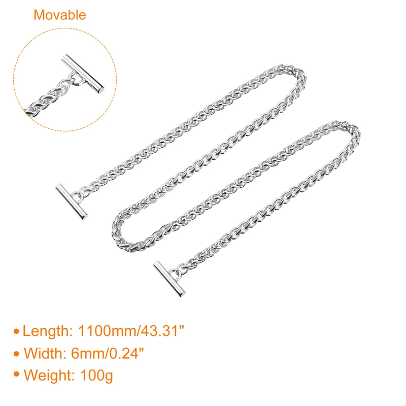 Uxcell Iron Flat Chain Strap, Handbag Purse Chain Strap DIY Bag Replacement