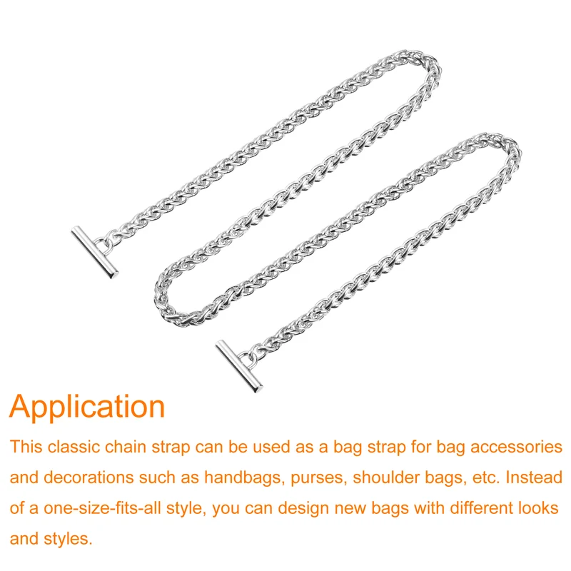 Uxcell Iron Flat Chain Strap, Handbag Purse Chain Strap DIY Bag Replacement