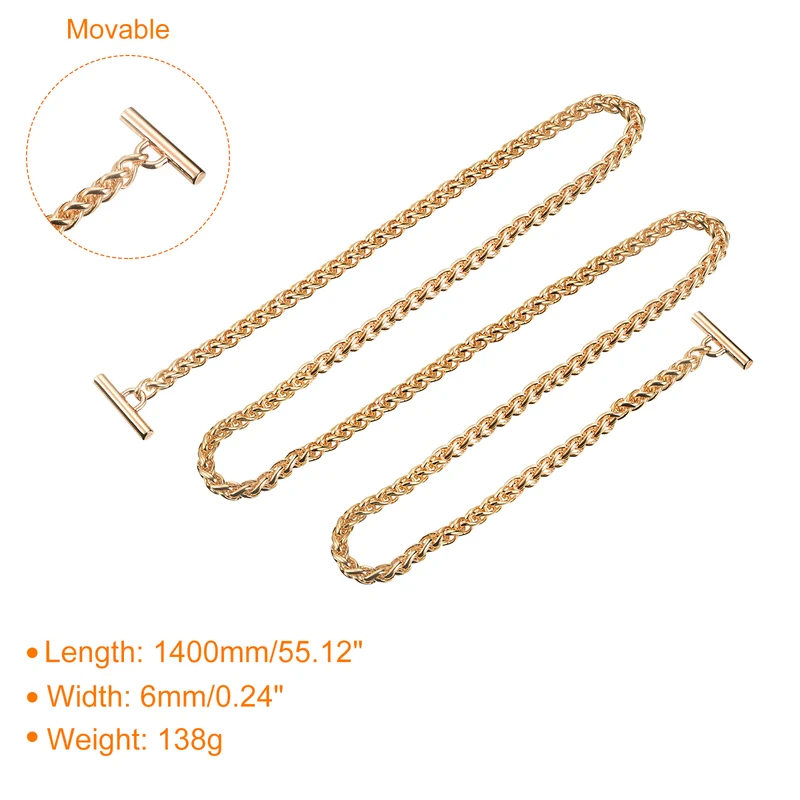 Uxcell Iron Flat Chain Strap, Handbag Purse Chain Strap DIY Bag Replacement