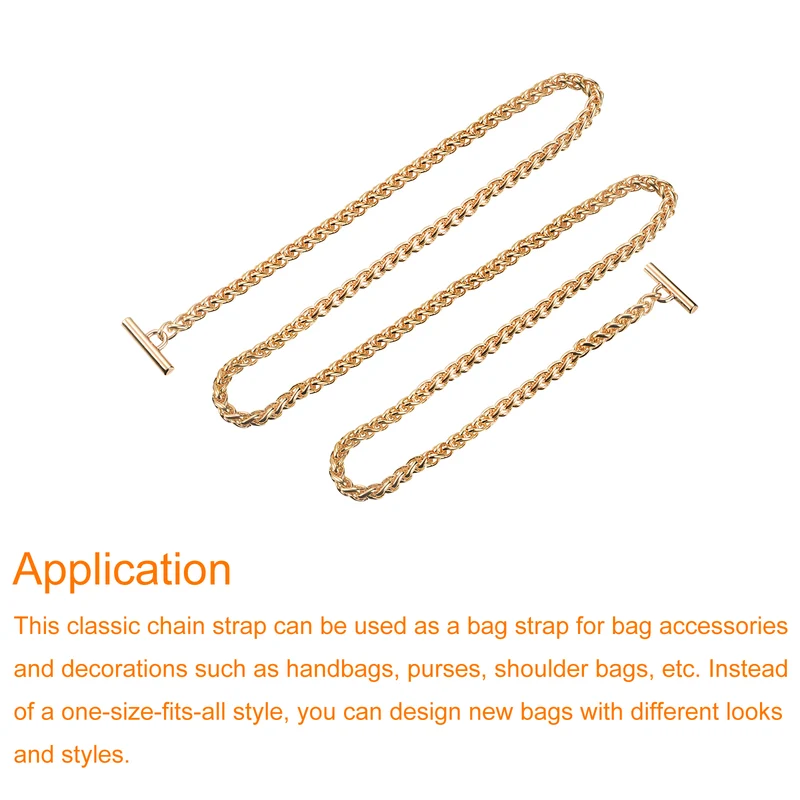 Uxcell Iron Flat Chain Strap, Handbag Purse Chain Strap DIY Bag Replacement
