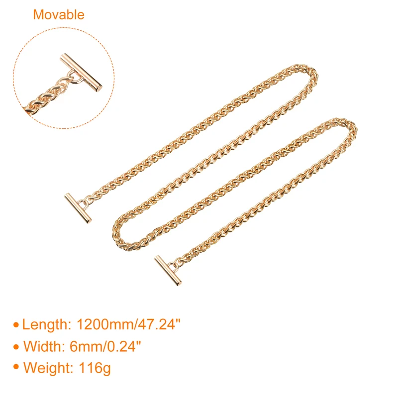 Uxcell Iron Flat Chain Strap, Handbag Purse Chain Strap DIY Bag Replacement