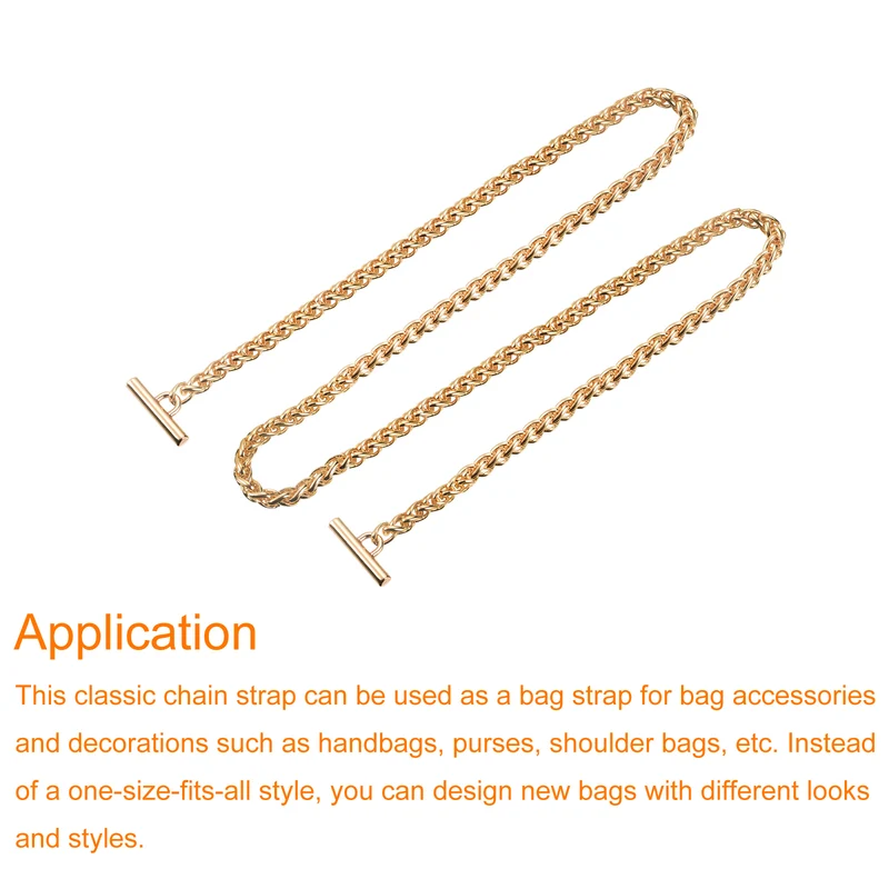Uxcell Iron Flat Chain Strap, Handbag Purse Chain Strap DIY Bag Replacement