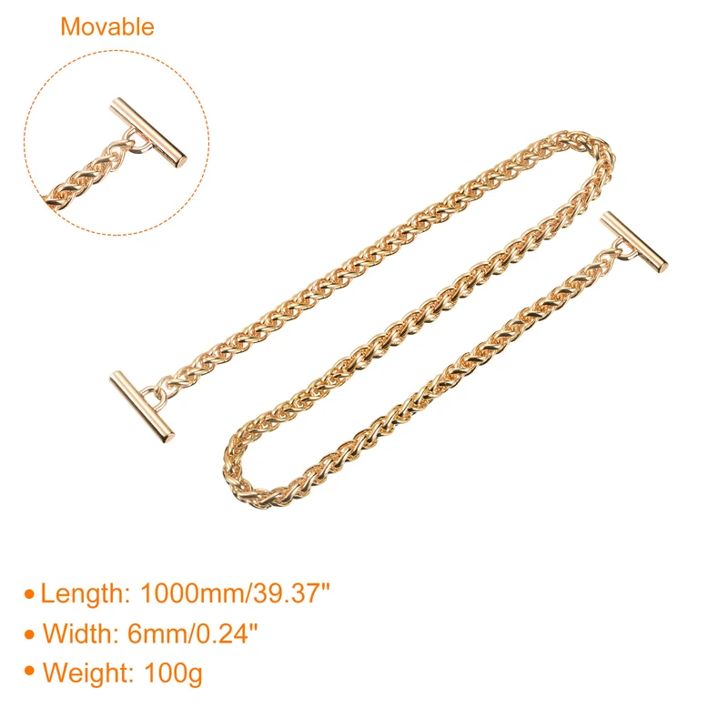 Uxcell Iron Flat Chain Strap, Handbag Purse Chain Strap DIY Bag Replacement