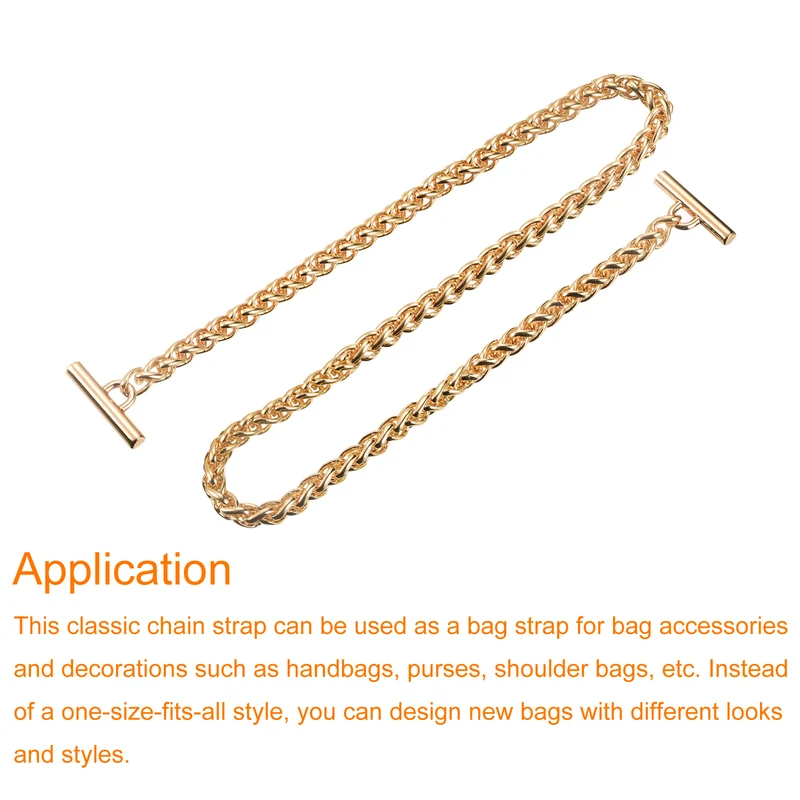 Uxcell Iron Flat Chain Strap, Handbag Purse Chain Strap DIY Bag Replacement